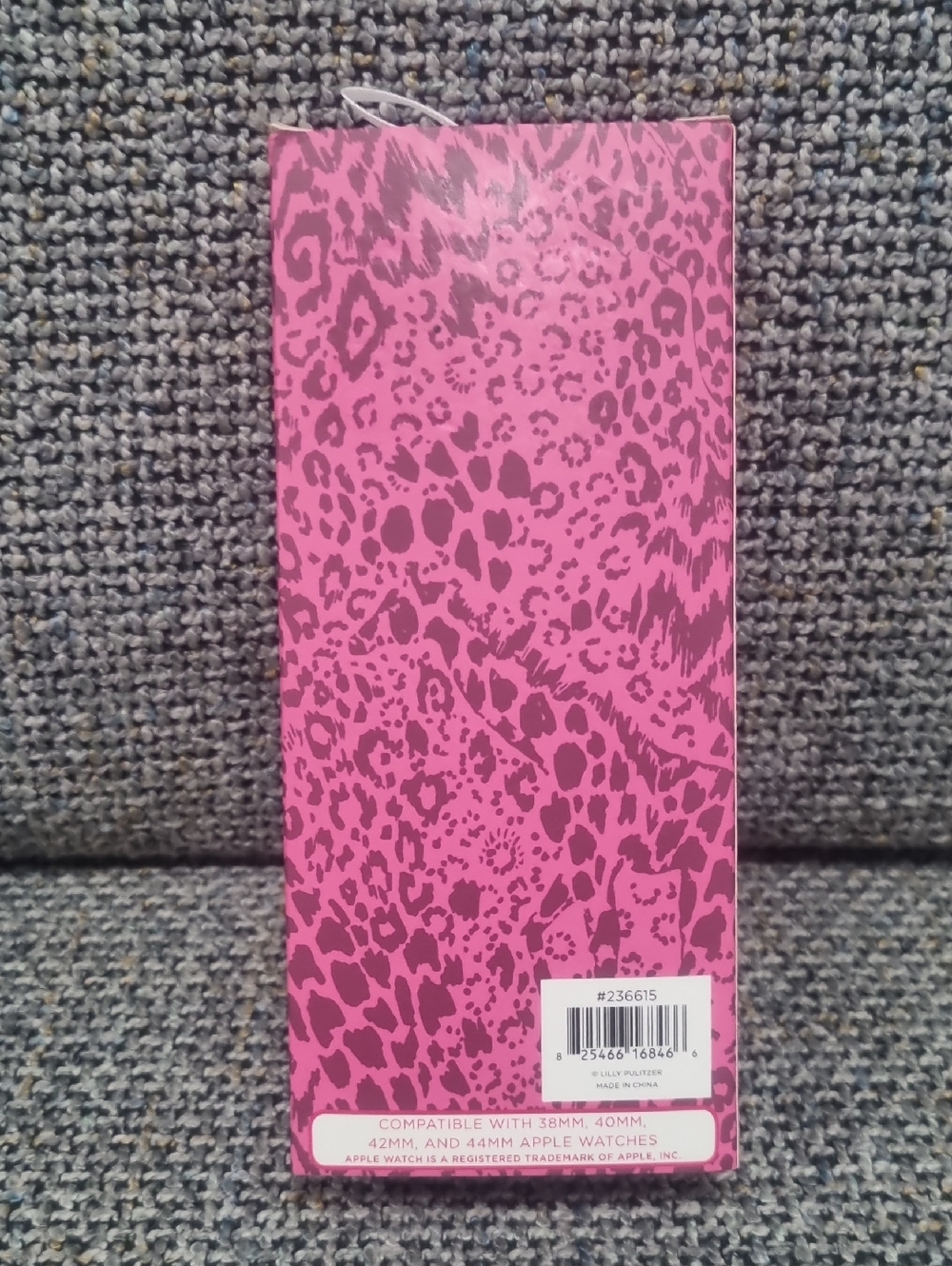 LILLY PULITZER Leather Apple Watch Band in Cerise Pink Pattern Play - Picture 7 of 13